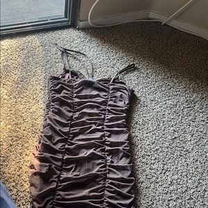 H&M Ruched Mini Dress - Dark Purple
